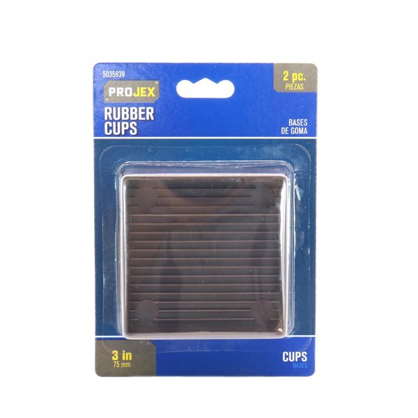 Projex Rubber Caster Cup Brown Square 3 in. W X 3 in. L , 2PK P0025